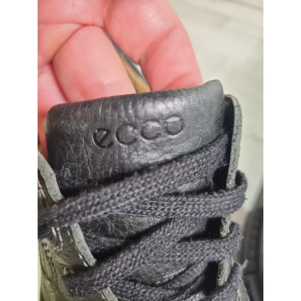Ecco Oxford Black Leather Shoes Lace Up Derby Casual Comfort Mens 9-9.5 Euro 43
